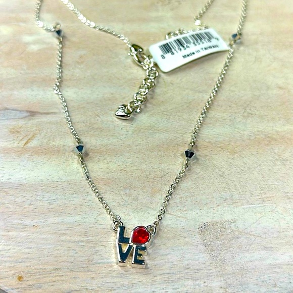 ❤️ Brighton collectibles necklace silver Love red heart NWT - Picture 1 of 9
